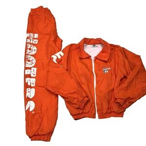 Vintage Hooters Track Jacket & Pants Windbreaker Suit Women's Size Small Orange